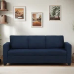 Fabric 3 Seater Sofa In Cool Cobalt Colour