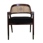 Velora cane dining chair wooden cane back upholstered seat modern dining chair India