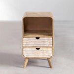 Creative Mango Wood Bedside Table with 2 Drawers