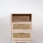 Ubud Bedside Table with Drawers In Mango Wood
