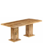 Sydney Solid Mango Wood Dining Table featuring industrial style, handcrafted design, and durable solid mango wood with unique natural grains