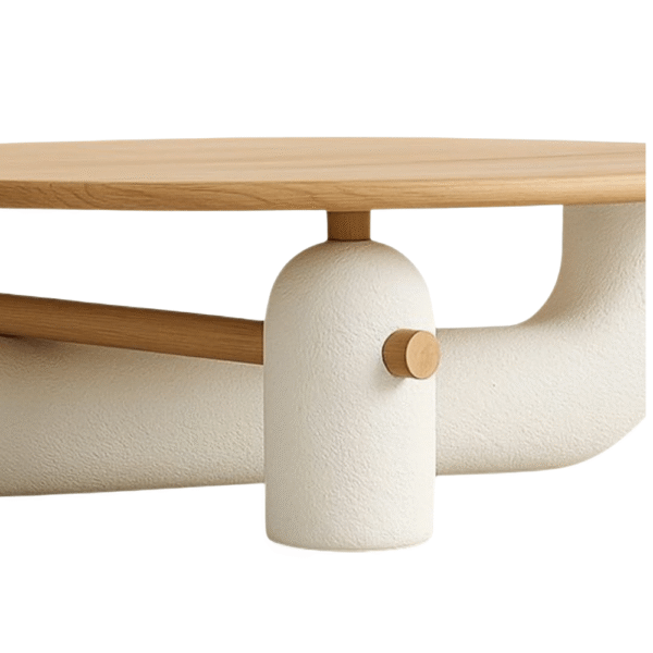 Close-up of Neevi Wooden Coffee Table – Natural Mango Wood Texture by Jodhpur Wood