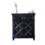 Niya Solid Wood Cabinet with 2 Doors – Front View | Handcrafted Solid Wood Furniture for Living Room