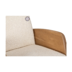 Close-Up of Elysian Wooden Sofa Upholstery and Wood Finish – Jodhpur Wood