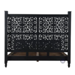 Prem Solid Mango Wood King Size Bed Back View – Handcrafted Black Finish