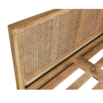 Close-up of Stacy Cane Mango Wood Bed showing hand-woven cane texture and detailed mango wood finish