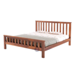 Solid Sheesham Wood Bed – Angled 45 Degree View, Elegant Modern Wooden Bed Design for Bedroom
