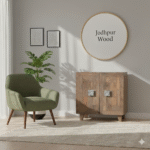 Jodhpur Wood Premium Designer Cabinet with 2 Doors – Lifestyle Side View | Handcrafted Solid Wood Furniture