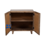Jodhpur Wood Premium Designer Cabinet with 2 Doors – Open Doors View | Solid Wood Storage Cabinet