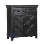 Niya Solid Wood Cabinet with 2 Doors – Side View | Solid Wood Furniture India