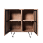 Premium Designer Mango Wood Cabinet – Two Doors Open View | Solid Wood Storage Cabinet India