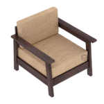 Naina Premium Sheesham Wood 1 Seater Sofa side view – handcrafted solid wood design