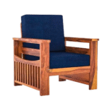 Jasmine Sheesham Wood 1 Seater Sofa Set side view on white background – solid wood design