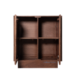 Stephanie Wooden Cabinet with 2 Designer Doors – Two Doors Open Front View | Solid Acacia Wood Furniture India