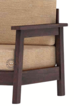Close-up of Naina Premium Sheesham Wood 1 Seater Sofa – fine wood finish and texture