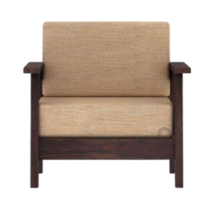 Naina Premium Sheesham Wood 1 Seater Sofa front view – handcrafted solid wood design