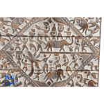 Close-up of hand-carved details on Kia Wooden Chest – White Distress Finish