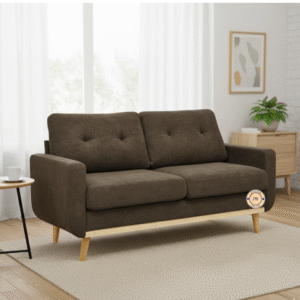 Nirvana Modern Upholstered 2-Seater Sofa side view in contemporary home setting