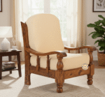 Maharaja Luxe Sofa in Sheesham Wood – Side Lifestyle View in Living Room