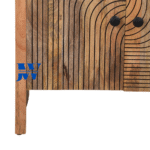 Close-up of handcarved details on Padma Wooden 2 Door Cabinet