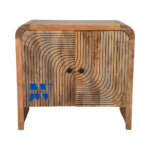 Padma Carved Wooden 2 Door Cabinet – Front View