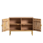 calembe-mango-wood-sideboard-open-doors – mango wood sideboard with doors open showing interior storage space