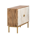 calembe-mango-wood-sideboard-side – side view of mango wood sideboard with iron legs
