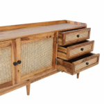 Close-up of cane door design and Sheesham wood texture on CaneCraft Sideboard