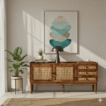 CaneCraft Sheesham Wood Sideboard styled in modern living room décor