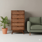 Miami Heritage Cane 5-Drawer Dresser displayed in a styled room setting, front lifestyle view.