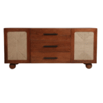 Front view of Rain Two Door Sideboard with 3 drawers in solid wood