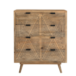 Urban MCM 4-Drawer Chest in Jodhpur wood, front view.
