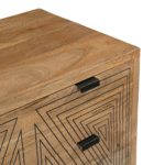 Close-up of the Jodhpur wood texture and drawer detailing on the Urban MCM 4-Drawer Chest.