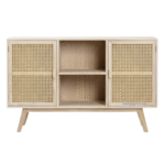 Vicky Wooden Sideboard with natural cane doors – handcrafted Mango wood furniture from Jodhpur by Furn Hands of Artisan