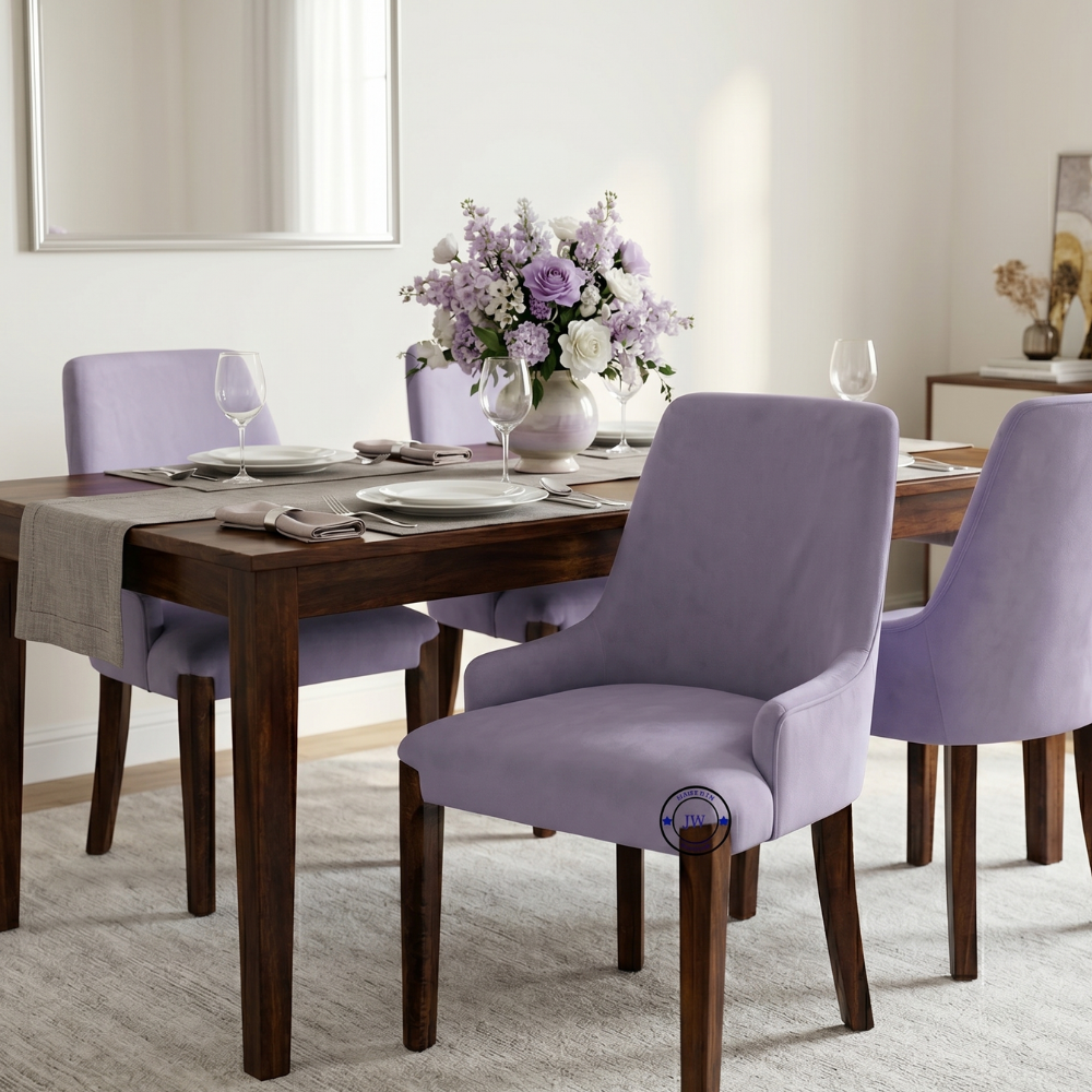 Velora dining chair in dining room setup modern Indian home furniture wooden dining chair