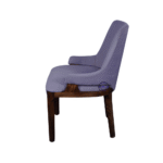 Velora dining chair side view upholstered wooden chair ergonomic design India