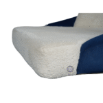 Close-up of ivory Bouclé fabric texture on Crescent Chair showing detailed looped upholstery