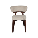 Velora curve dining chair boucle fabric upholstered wooden chair modern dining chair India
