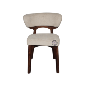 Velora curve dining chair boucle fabric upholstered wooden chair modern dining chair India
