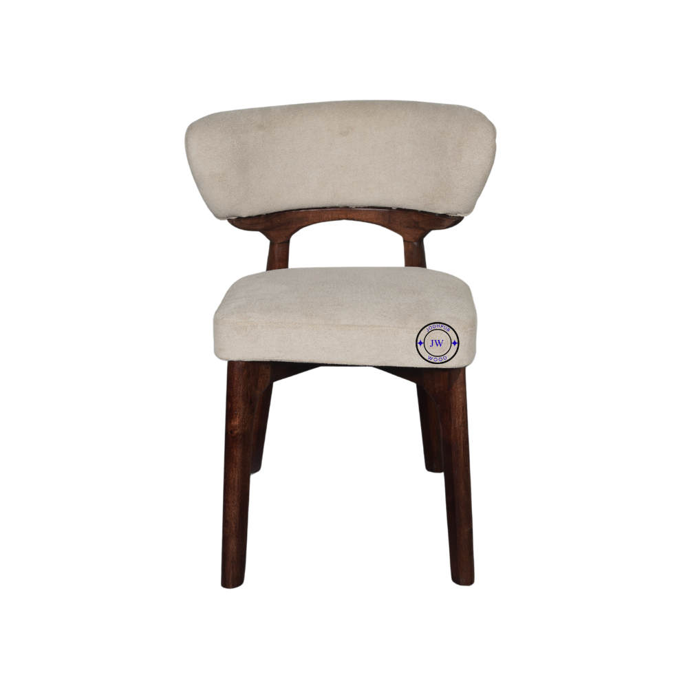 Velora curve dining chair boucle fabric upholstered wooden chair modern dining chair India