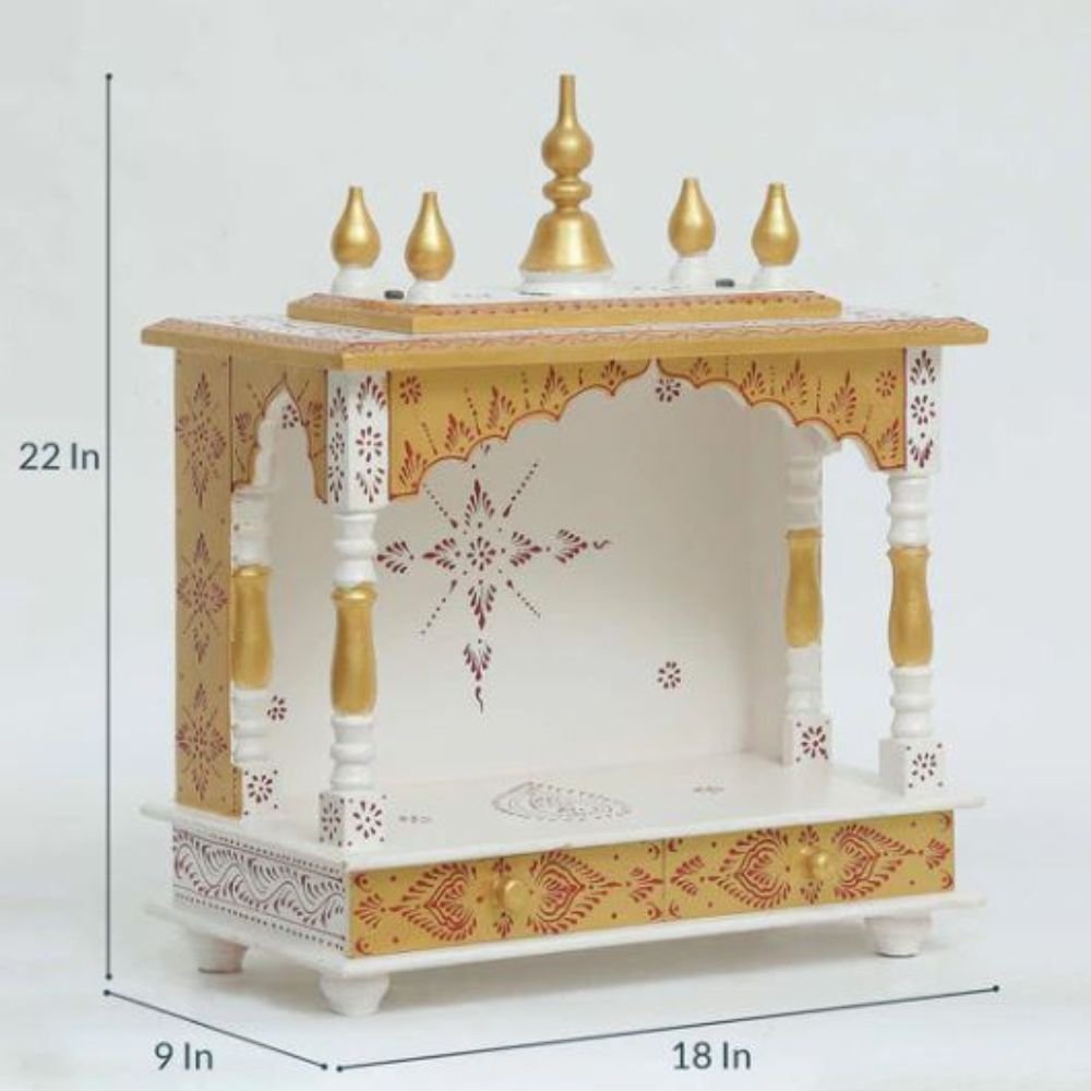 handmade wooden MDF temple dimensions 18x9x22 inches size chart